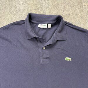 Lacoste Polo Shirt Men FR7 Men 2XL Blue Classic Fit Solid Short Sleeve 46 x 28